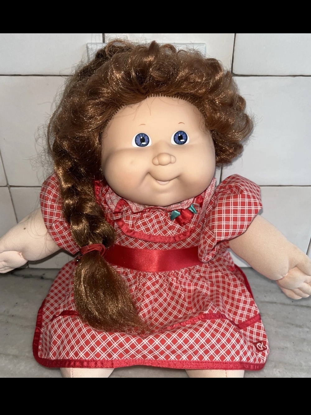 Vintage 1988 Cabbage Patch Kids Doll Growing Red Corn Silk Hair Violet Eyes HM23